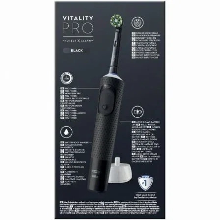 Braun Oral-B Vitality Pro Negro Cepillo de Dientes Eléctrico Recargable Tecnología 2D
